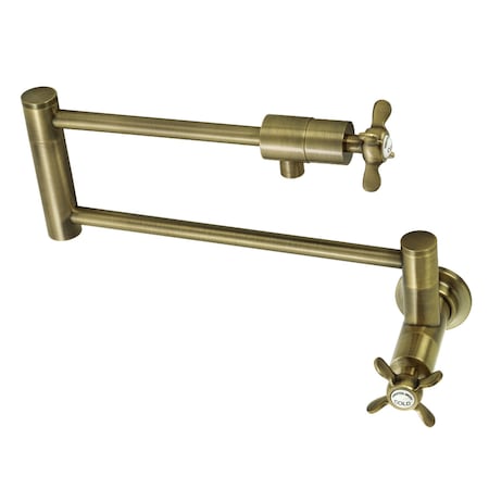 Kingston Brass KS4103BEX Wall Mount Pot Filler, Antique Brass KS4103BEX